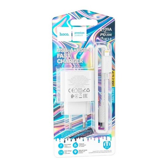 СЗУ Hoco C109A(PD20W) Fighter charger set (C to iP)