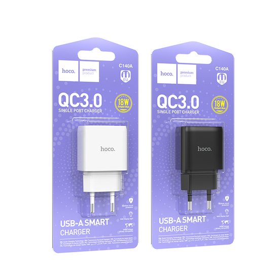 СЗУ Hoco C140A Smart QC3.0 charger (EU)
