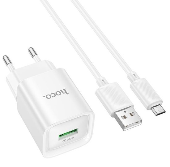 СЗУ Hoco C145A Charm QC3.0 charger set(Micro)(EU)