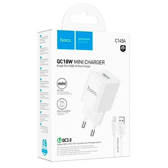 СЗУ Hoco C145A Charm QC3.0 charger set(Micro)(EU)