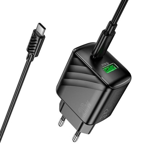 СЗУ Hoco CS25A Rico PD20W+QC3.0 charger set(C to iP)(EU)