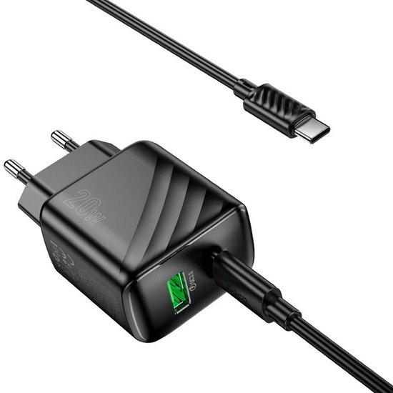 СЗУ Hoco CS25A Rico PD20W+QC3.0 charger set(C to iP)(EU)