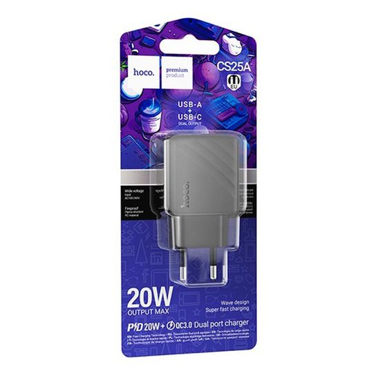 СЗУ Hoco CS25A Rico PD20W+QC3.0 charger (EU)