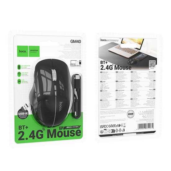 Мышь компьютерная Hoco GM40 Dixon RGB dual-mode (rechargeable version)