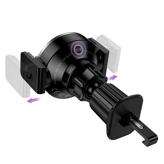 Автодержатель Hoco HW35 Power electric magnetic wireless fast charging (air outlet)