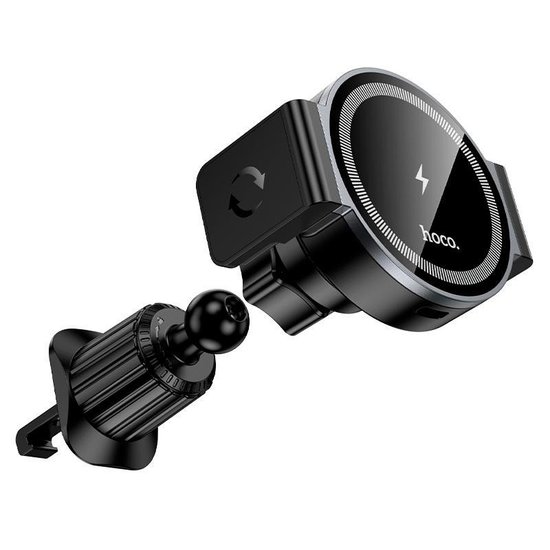 Автодержатель Hoco HW35 Power electric magnetic wireless fast charging (air outlet)