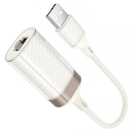 Переходник Hoco UA41 Crystal USB ethernet (100 mbps)
