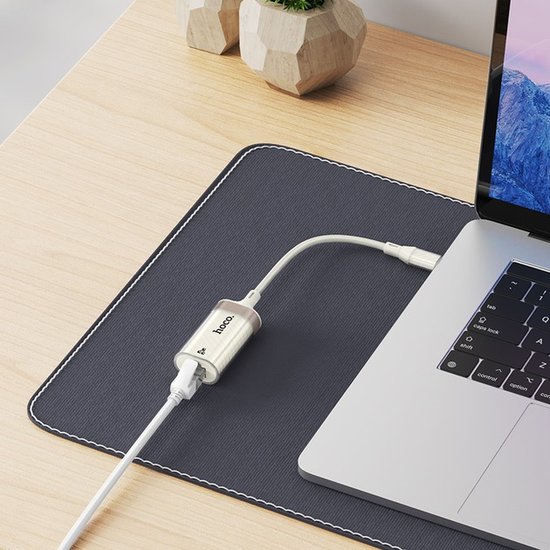 Переходник Hoco UA41B Crystal Type-C ethernet (100 mbps)