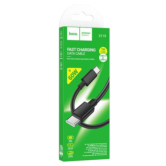 Кабель Hoco X119 Energy 60W C to C