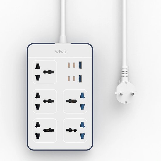 WIWU Сетевой Фильтр Wi-S006 11in1 20W 4C+2A+5AC EU 2M