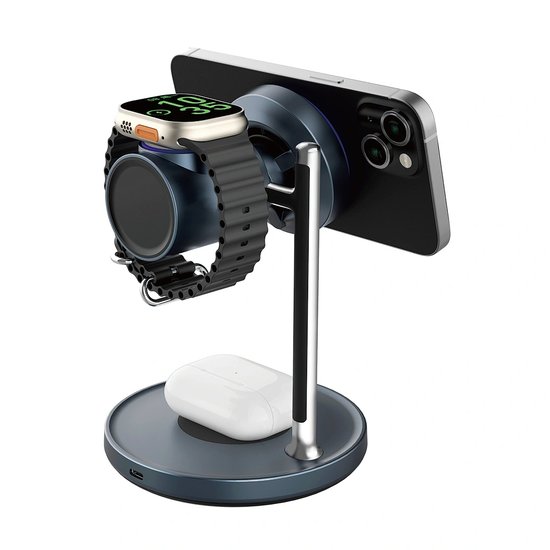WiWU БЗУ Wi-W041 QI2.2  Space Station Air-cooled 3 in 1