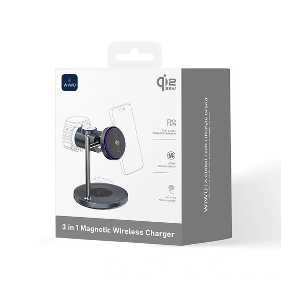 WiWU БЗУ Wi-W041 QI2.2  Space Station Air-cooled 3 in 1