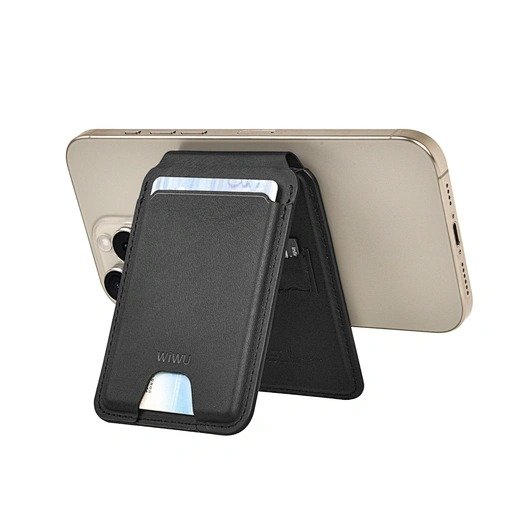 WIWU Визитница MW-005 Magsafe Compatible Leather Card Holder with Stand