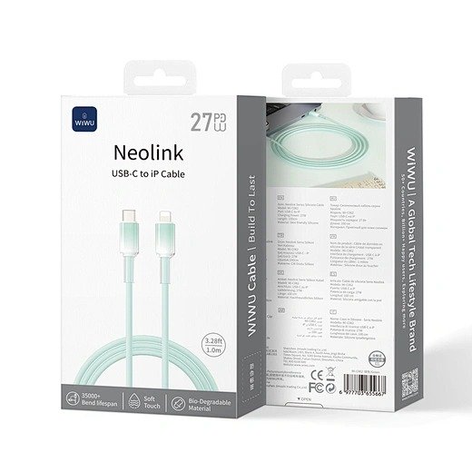 WIWU Кабель Wi-C062 C-L Neolink Series Silicone Cable 27W 1m