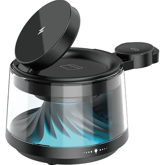 WiWU БЗУ Wi-W039 Flow 5 in 1 Wireless Charger with ambient light & speaker