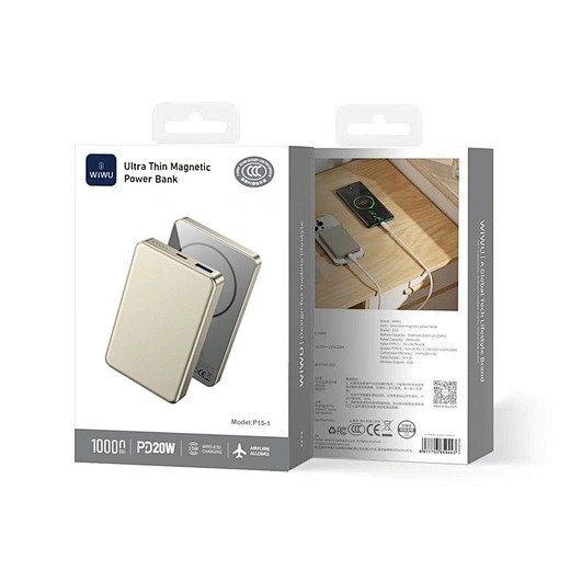 WIWU P15-1 Ultra Thin Magnetic Power Bank 10000mAh
