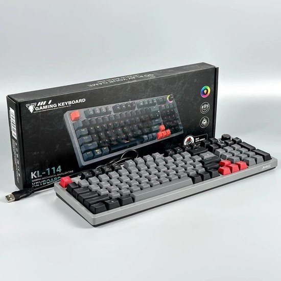 Клавиатура механическая проводная JEDEL KL-114 RGB (red switch)