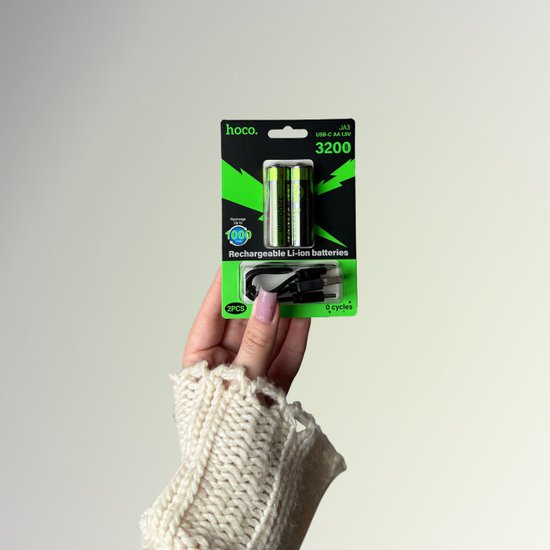 Аккумуляторные пальчиковые батарейки HOCO JA3(AA) 860mAh USB-C