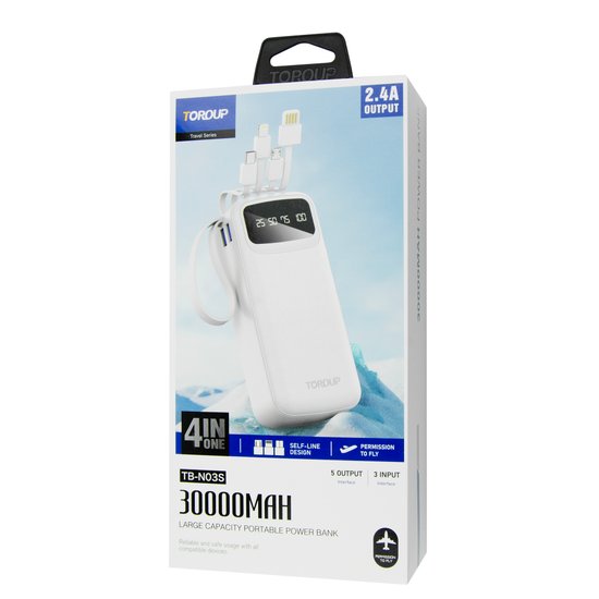 Power Bank TOROUP TB-N03S 4in1 2.4A 30000mAh