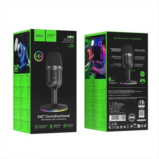 Настільний мікрофон Hoco L25 Bright USB desktop microphone