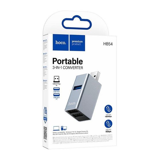 USB Хаб Hoco HB54 (USB to USB2.0*2+USB3.0)