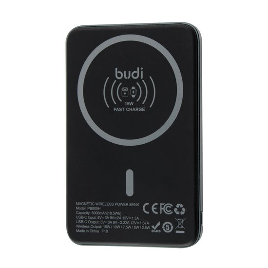 PB805H - Budi Power Bank Magnetic Wireless