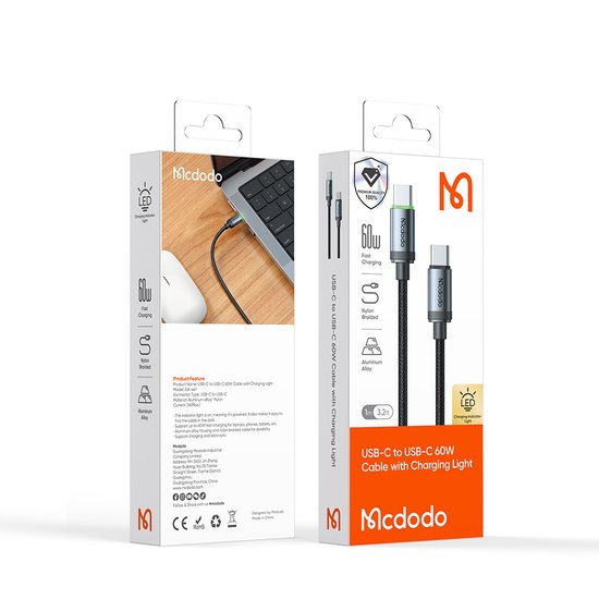 Кабель MCDODO CA-4411 C to C 60W 3m