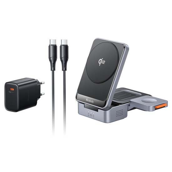 БЗУ MCDODO CH-5192 Foldable 3 in 1 Magnetic Wireless Charging Stand with 33W charger