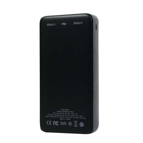 PB083B - Budi Quick Charge Power Bank 2 USB, 18W, 20000 mAh