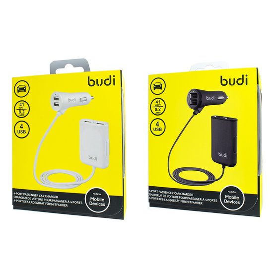 M8J068 - Car charger Budi 4 USB 1.8m 7.2A