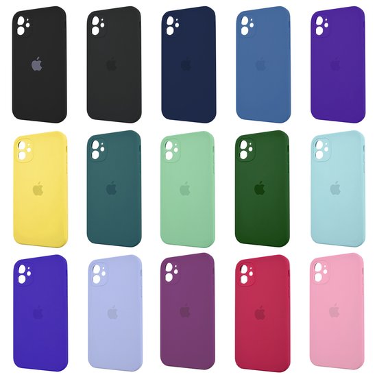 Square Full Silicone Case Close Camera iPhone 11