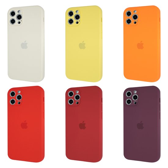 Square Full Silicone Case Close Camera iPhone 12 Pro Max