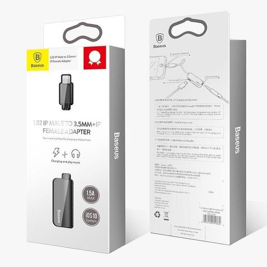 CALL32-01 - Baseus L32 IP Male to 3.5mm+IP Female Adapter