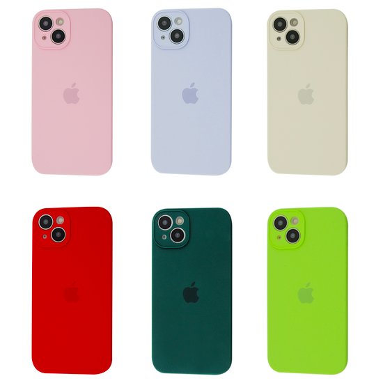 Square Full Silicone Case Close Camera iPhone 14 Plus