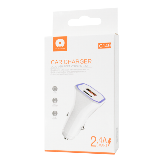 WUW Car Charger USB +Type-C 2.4A  C149