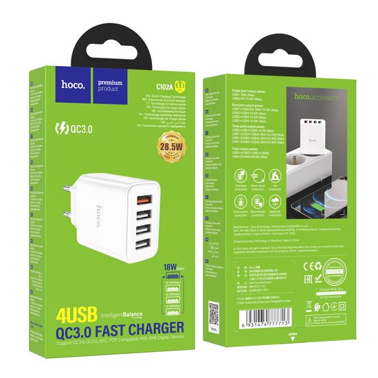 СЗУ Hoco C102A Fuerza (4 USB)