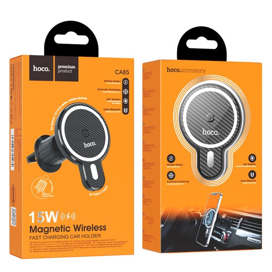 Автодержатель Hoco CA85 Ultra-fast Magnetic Wireless Charging 15W