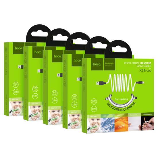 Кабель Hoco X21 Plus Silicone Lightning (1m)