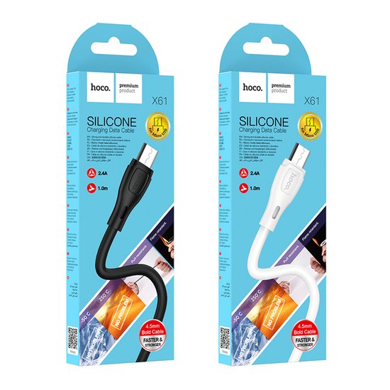 Кабель Hoco X61 Ultimate silicone charging data cable for Micro