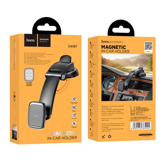 Автодержатель Hoco CA107 Center console magnetic car holder