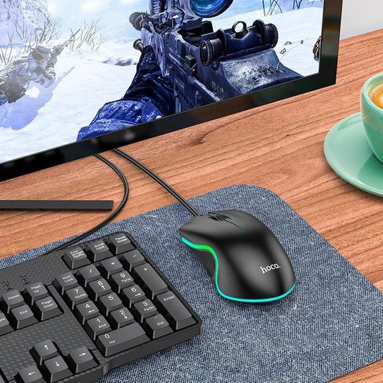 Мышь проводная Hoco GM19 Enjoy gaming luminous wired mouse