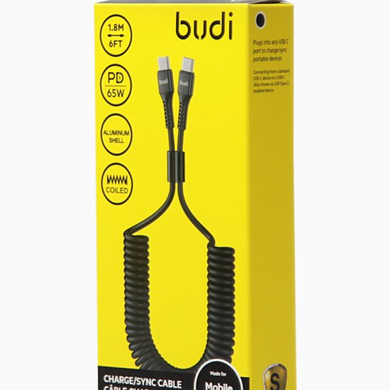 DC210TTS Budi Type - C to Type -C cable Budi 1,8m 65W