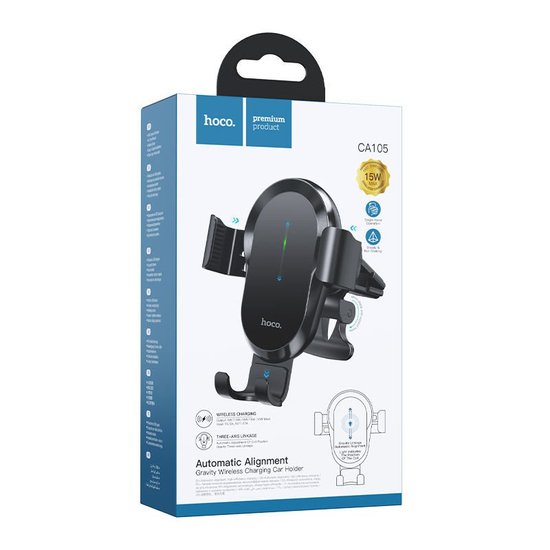 Автодержатель Hoco CA105 Guide three-axis linkage wireless charging car holder
