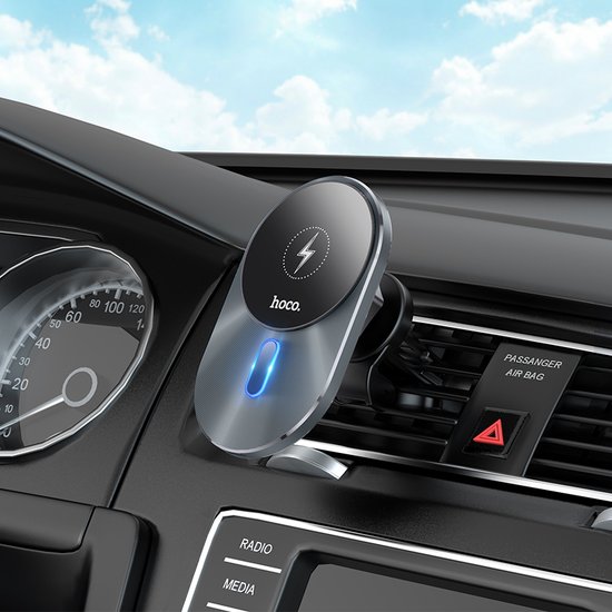 Автодержатель с беспроводной зарядкой Hoco CA91 Magic magnetic wireless fast charging car holder