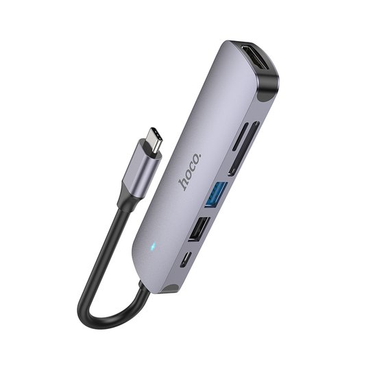 Кабель-переходник Hoco HB28 Type-C multi-function converter(HDTV+USB3.0+USB2.0+SD+TF+PD)
