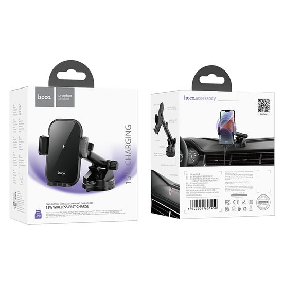 Автодержатель с беспроводной зарядкой Hoco HW5 Journey wireless fast charging car holder