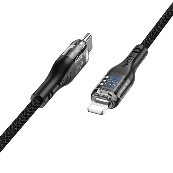 Кабель Hoco U115 Transparent Discovery Edition 100W  data cable with display for Type-C to Type-C