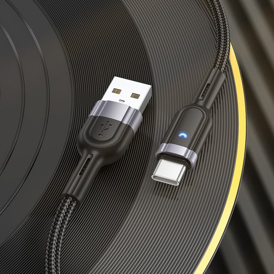 Кабель Hoco U117 Grand intelligent power-off charging data cable Type-C
