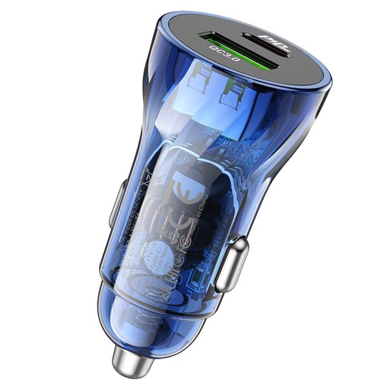 АЗУ Hoco Z47A Transparent Discovery Edition dual port PD30W+QC3.0 car charger