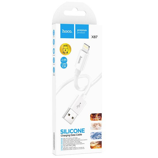 Кабель Hoco X87 Magic silicone charging data cable for iP